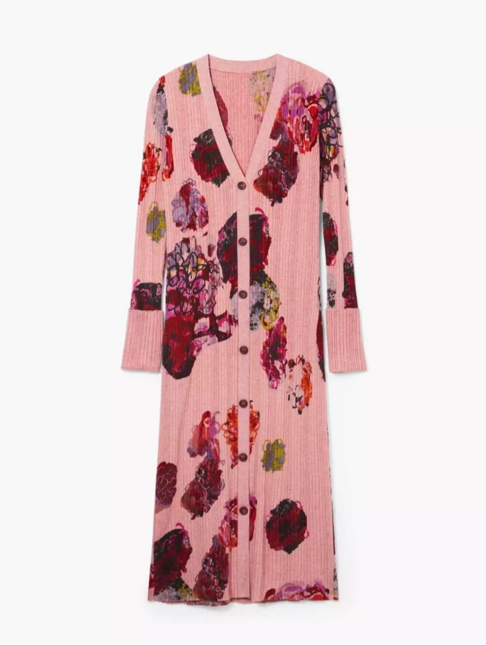 NWT Desigual Knit Floral Dress, Buttons, Orig. $229
